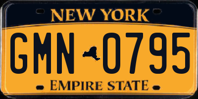 NY license plate GMN0795