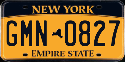 NY license plate GMN0827
