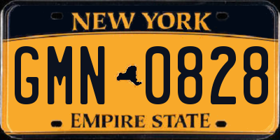 NY license plate GMN0828