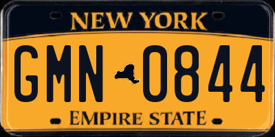 NY license plate GMN0844
