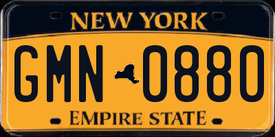 NY license plate GMN0880