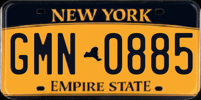 NY license plate GMN0885