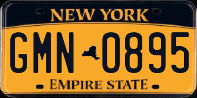 NY license plate GMN0895