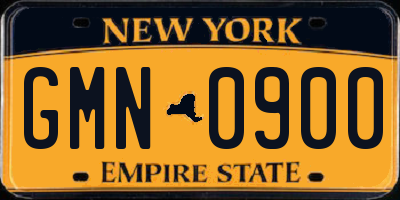 NY license plate GMN0900