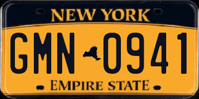 NY license plate GMN0941