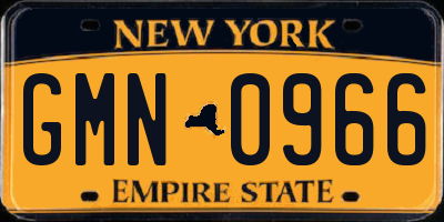 NY license plate GMN0966