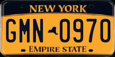 NY license plate GMN0970