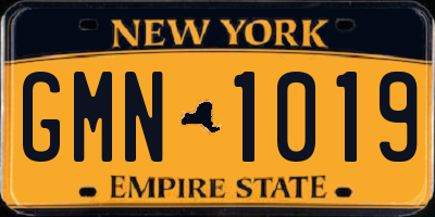 NY license plate GMN1019