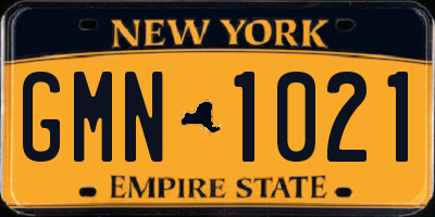 NY license plate GMN1021