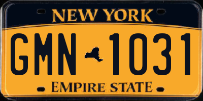 NY license plate GMN1031