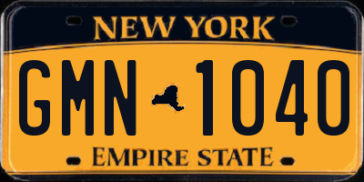 NY license plate GMN1040
