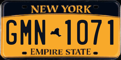 NY license plate GMN1071