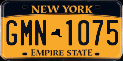 NY license plate GMN1075