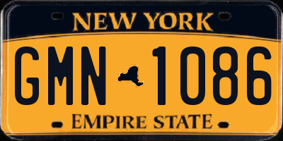 NY license plate GMN1086