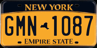 NY license plate GMN1087