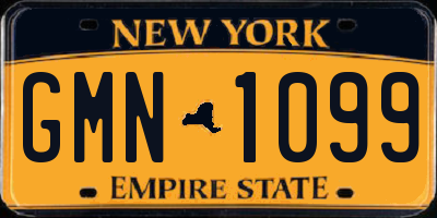 NY license plate GMN1099