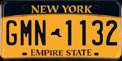 NY license plate GMN1132