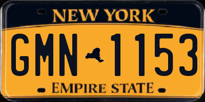 NY license plate GMN1153