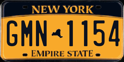 NY license plate GMN1154