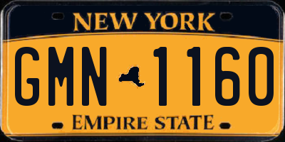 NY license plate GMN1160