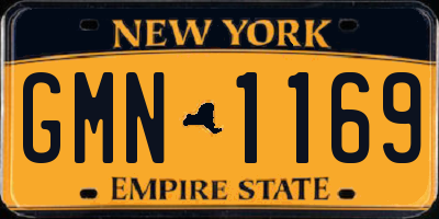 NY license plate GMN1169
