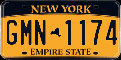 NY license plate GMN1174