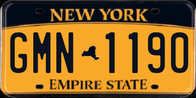NY license plate GMN1190