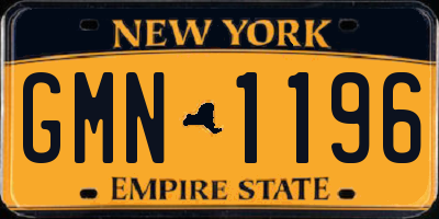NY license plate GMN1196
