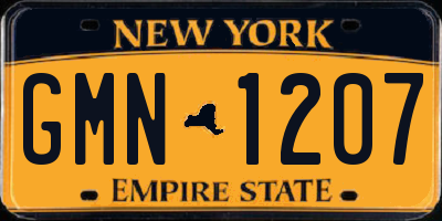 NY license plate GMN1207