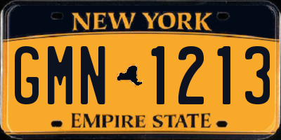 NY license plate GMN1213