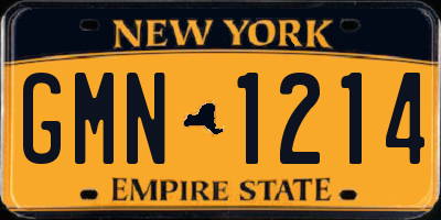 NY license plate GMN1214