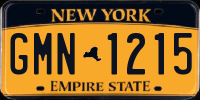 NY license plate GMN1215