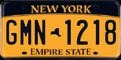 NY license plate GMN1218