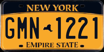 NY license plate GMN1221