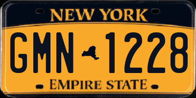 NY license plate GMN1228