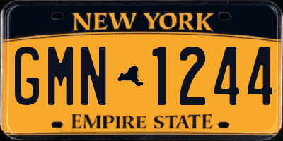 NY license plate GMN1244