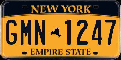 NY license plate GMN1247