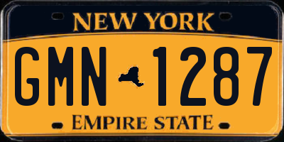 NY license plate GMN1287