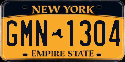 NY license plate GMN1304