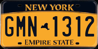 NY license plate GMN1312