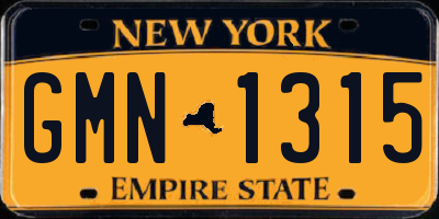 NY license plate GMN1315