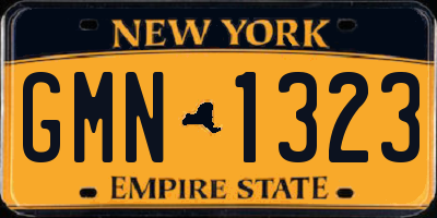 NY license plate GMN1323