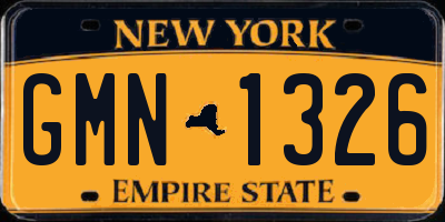 NY license plate GMN1326