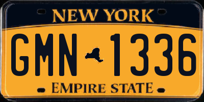 NY license plate GMN1336