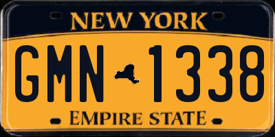 NY license plate GMN1338