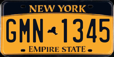 NY license plate GMN1345
