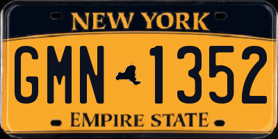 NY license plate GMN1352