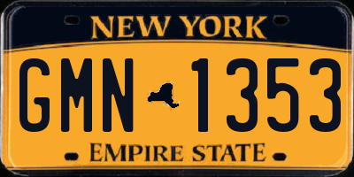 NY license plate GMN1353