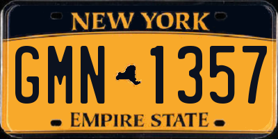 NY license plate GMN1357