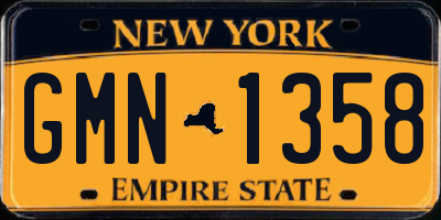 NY license plate GMN1358